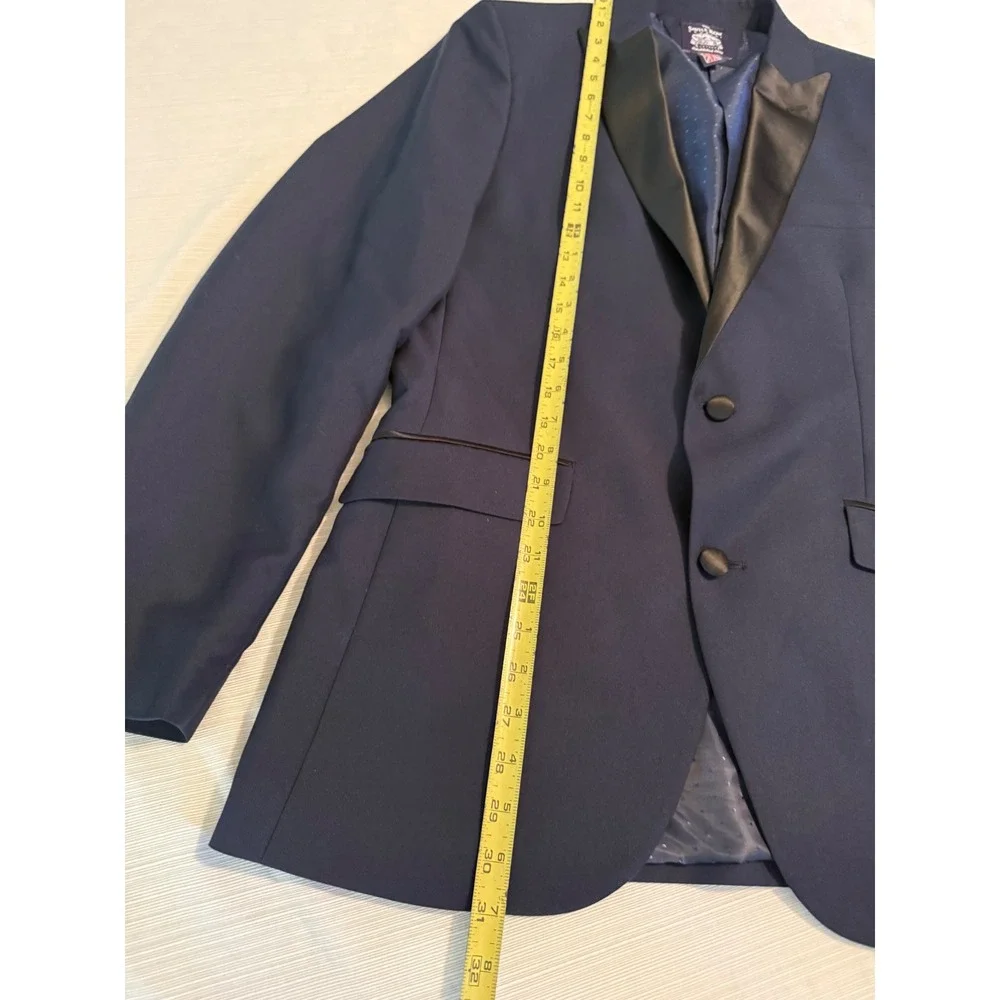 The Savile Row Company Savoy Navy Blue Tuxedo Jacket Satin Peak Lapel 40L Mens